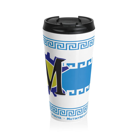 Stainless Steel Travel Mug, Colorado Flag Blue Mug Printify
