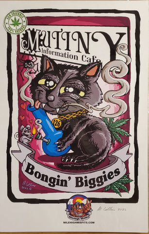 Bongin' Biggies Print by Matt Collins/signed Art Local Comics