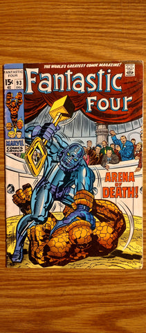 Fantastic Four #93 FN/6.0 1969 Marvel Comics, Stan Lee and Jack Kirby Comics USED Not specified